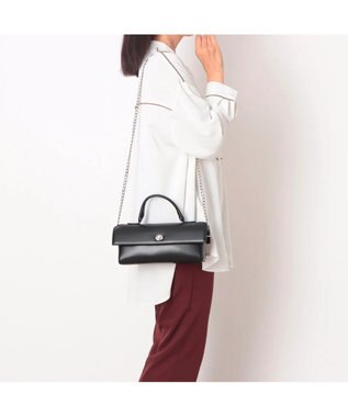 UNBILLION カシュカシュ cachecache / 横長スムース2wayショルダーバッグ ブラック