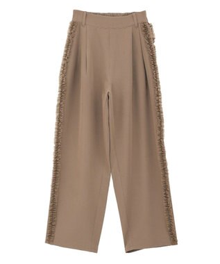 Green Parks ・ｓｗｉｎｇ　ｂｙ　サイドフリルワイドパンツ Gray Beige