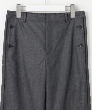 J.PRESS LADIES L 【洗える・防シワ・速乾】ツイルシャンブレー ワイド パンツ ブラックシャンブレー系