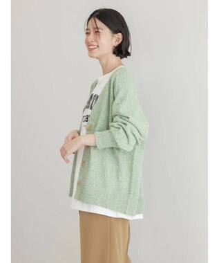 AMERICAN HOLIC ＭＩＸＶネックニットカーディガン Green