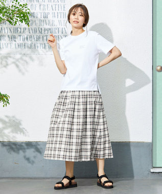 J.PRESS LADIES 【洗える】BEZ Cリネンマドラス スカート ピンク系3