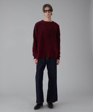 WEGO 【ユニセックス着用ITEM/MLサイズ展開】ベロアモールプルオーバー ワイン