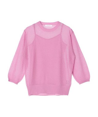 Green Parks ＳＥＴ２点　ラメすかしニット＋キャミソール Pink