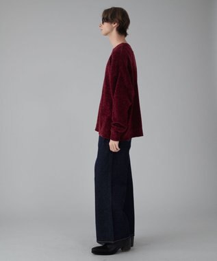 WEGO 【ユニセックス着用ITEM/MLサイズ展開】ベロアモールプルオーバー ワイン