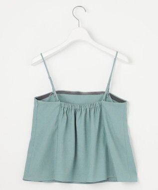 自由区 【セットアップ対応・接触冷感・洗える】リネンライクシンセティックキャミ ビスチェ ライトブルー