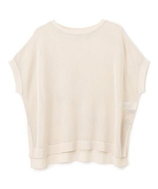 UNFILO L メッシュ ハーフスリーブ ニット グレージュ