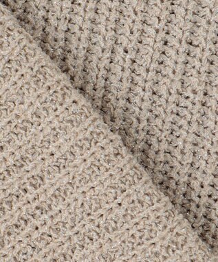 ANY Vネックラメニットベスト ライトベージュ×シルバーラメ