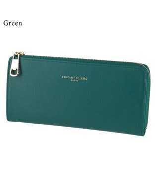 tsumori chisato CARRY ソフトラム Lファスナー長財布 グリーン