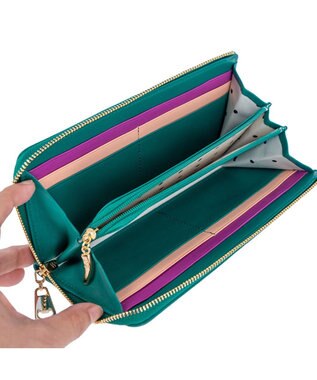 tsumori chisato CARRY ソフトラム Lファスナー長財布 グリーン
