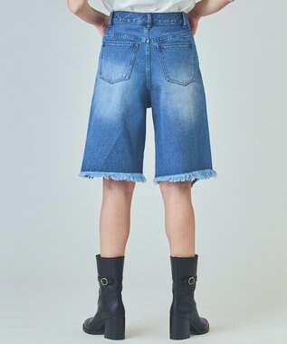 GRACE CONTINENTAL クラッシュハーフパンツ ブルー