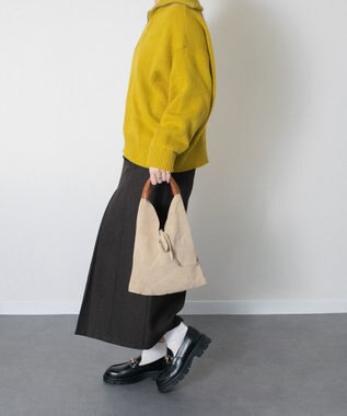 INTER-CHAUSSURES 【ANDREA CARDONE】スモールサイズスエードバッグ ライトベージュスウェード