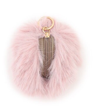 23区 【見上愛さん着用】フェイクファー チャーム バッグ ピンク系