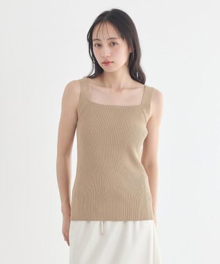 earth music&ecology リブニットタンクトップ Ivory