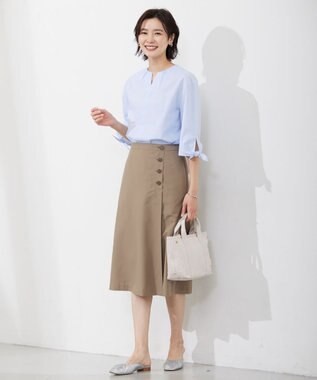 J.PRESS LADIES 【洗える・撥水】 Minotechライトタフタ スカート ブラウン系