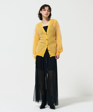 GRACE CONTINENTAL オーバーチュールニットカーディガン イエロー