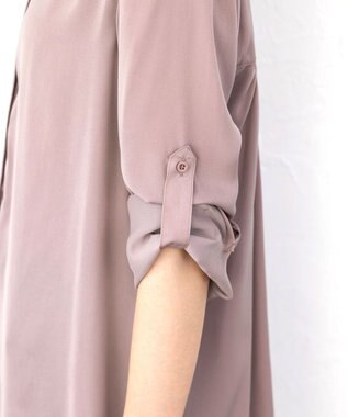 Tiaclasse L 【洗える】ヴィンテージサテンチュニックブラウス ピンク