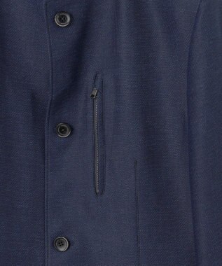 JOSEPH ABBOUD 【清涼/軽量/ストレッチ/ソフト】プリントレノクロス コンバーチブル ジャケット ネイビー系