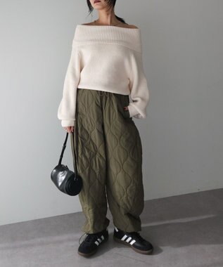 Green Parks オフショルダーニット Off White