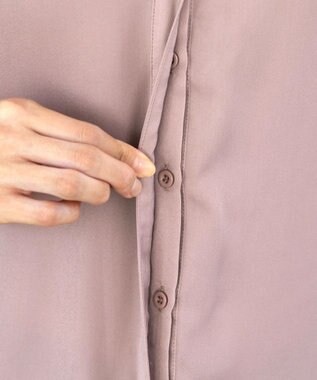 Tiaclasse 【洗える】ヴィンテージサテンチュニックブラウス ピンク