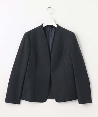 J.PRESS LADIES S BAHARIYE ノーカラー ジャケット ネイビー系