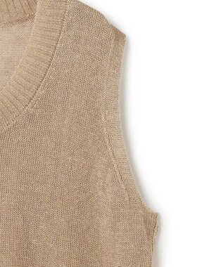 BEIGE， MORION / リネン レイヤードニット Flax×Ecru
