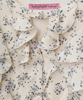 Maison de FLEUR フラワープリントワンピース Grayish Blue