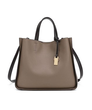 style code 【MERCURYDUO/マーキュリーデュオ】ラージポケット　2WAY ラージトートバッグ　キーリングチャーム付き ベージュ