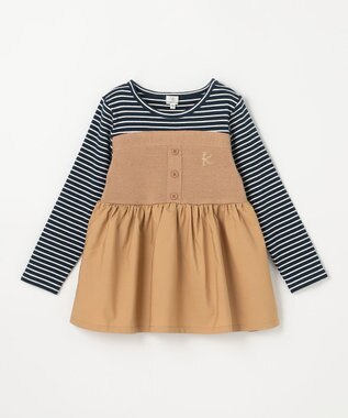 組曲 KIDS 【110-140㎝】ビスチェドッキング Tシャツ ベージュ