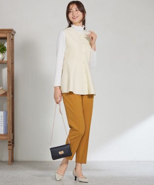 ANY SIS 【洗える】ペプラムニット ジレ アイボリー