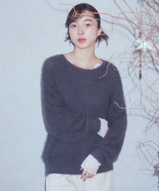 earth music&ecology モヘヤライクレースニット