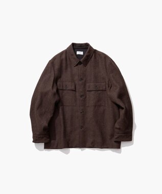 ATON ALPACA HOUND TOOTH | CPOジャケット - UNISEX BROWN