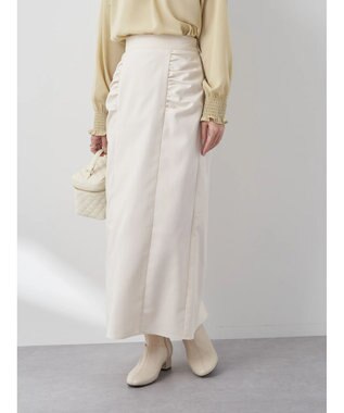 earth music&ecology ギャザーナロースカート Ivory