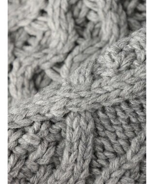 AMERICAN HOLIC 配色ケーブルニットカーディガン Light Gray Mixture