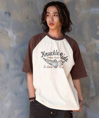 WEGO 【ユニセックス着用ITEM/MLサイズ展開】ヴィンテージライクラグラングラフィックT（SS） ブラウンその他