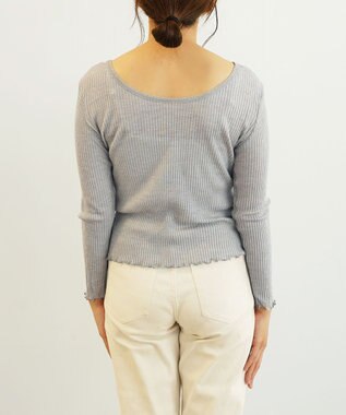 TOQUE 〈大草直子さんアドバイザー〉ベビーアルパカ×シルク ２WAYリブトップス グレー