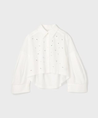 GRACE CONTINENTAL ビジューシャツ ホワイト