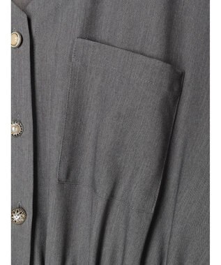 Green Parks ・ＥＬＥＮＣＡＲＥ　ＤＵＥ　Ｖネックイロイロ釦ワンピース Gray Mixture