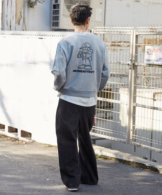 WEGO 【ユニセックス着用ITEM】THEBOYエルボーパッチクルーネックPO 杢グレー