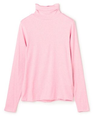 UNFILO 【暖かさ＆着心地の良さで大ヒット】コットンカシミヤ タートルネックカットソー [NEW]ピンク