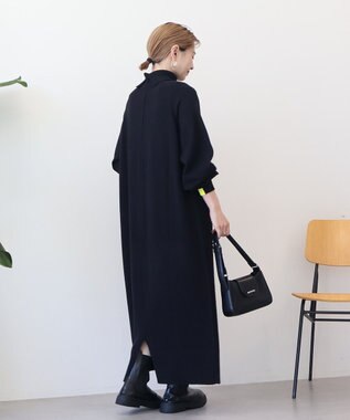 AMERICAN HOLIC バイパチモックネックニットワンピース Black