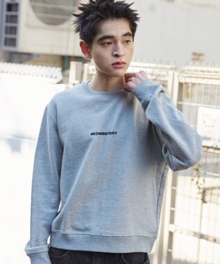 WEGO 【ユニセックス着用ITEM】THEBOYエルボーパッチクルーネックPO 杢グレー