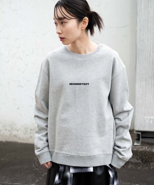 WEGO 【ユニセックス着用ITEM】THEBOYエルボーパッチクルーネックPO 杢グレー