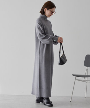 AMERICAN HOLIC バイパチモックネックニットワンピース Gray Mixture