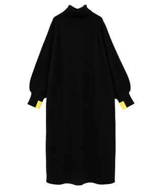 AMERICAN HOLIC バイパチモックネックニットワンピース Black