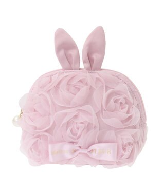 Maison de FLEUR チュールローズラウンドポーチ Pink