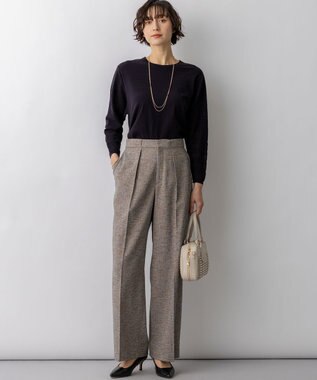 23区 L 【先行予約】リネンライクブッチャー ワイドパンツ ダークブラウン