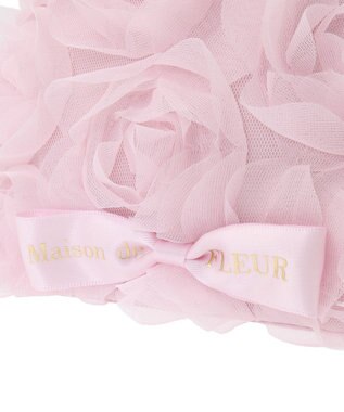 Maison de FLEUR チュールローズラウンドポーチ Pink