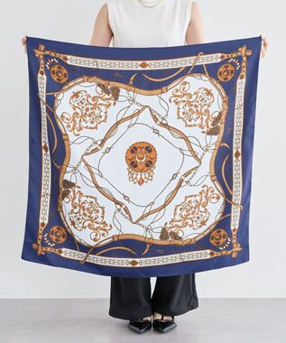 Green Parks ・ベルトタッセルスカーフ　９０×９０ Blue