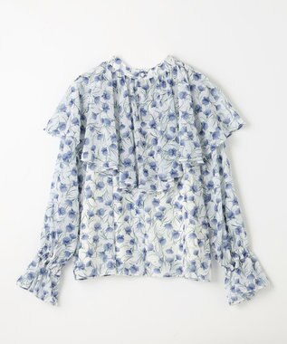 GRACE CONTINENTAL スモールフラワーケープトップ キナリ