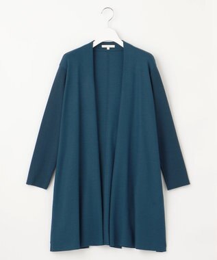 自由区 【洗える】ウールニットコンビジャージー ライトアウター リッツブルー系